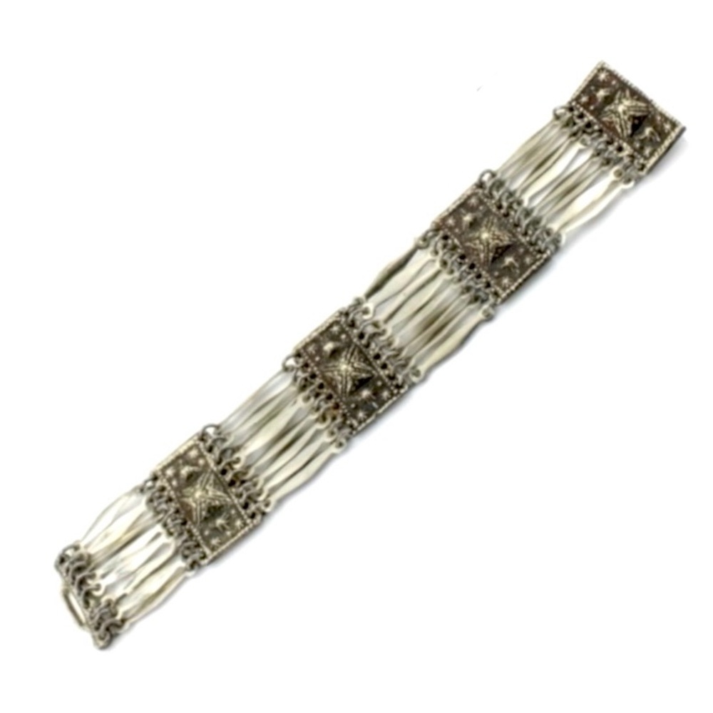 Taxco Vintage Stamped Sterling Silver Link Bracelet #1